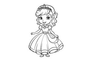 Best Printable Coloring Pages for Kids, Coloring Pages with Girls Characters vector