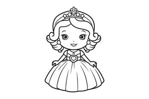 Best Printable Coloring Pages for Kids, Coloring Pages with Girls Characters vector