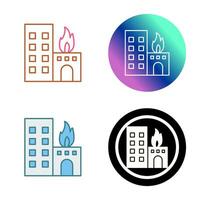 Unique Burning Building Vector Icon