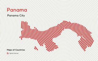 vector abstract map of panama city with spiral lines