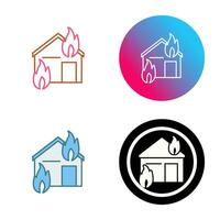 Unique Fire Consuming House Vector Icon