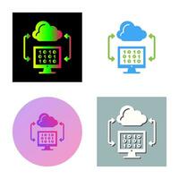 icono de vector de codificación de nube