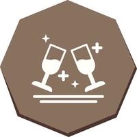 Two Glasses Romantic Vector Icon