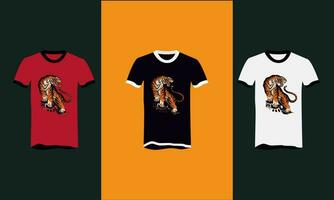 Tigre enojado vector ilustración t camisa diseño