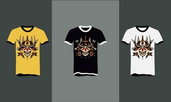 head skull and bird vector t shirt flat design