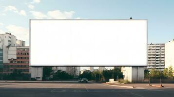 Blank billboard for mockup on the city street photo