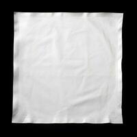 Blank white fabric bag isolated on black background photo