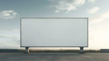 Blank billboard on the road for Advertising mockup photo