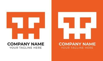 Creative modern minimal abstract monogram initial letter th logo design template Free Vector