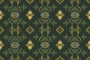 Ikat Floral Paisley Embroidery Background. Ikat Pattern Geometric Ethnic Oriental Pattern Traditional. Ikat Aztec Style Abstract Design for Print Texture,fabric,saree,sari,carpet. vector