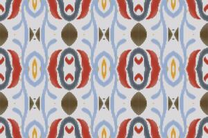 Ikat Damask Paisley Embroidery Background. Ikat Triangle Geometric Ethnic Oriental Pattern Traditional. Ikat Aztec Style Abstract Design for Print Texture,fabric,saree,sari,carpet. vector