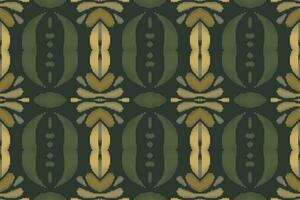 Ikat Floral Paisley Embroidery Background. Ikat Frame Geometric Ethnic Oriental Pattern Traditional. Ikat Aztec Style Abstract Design for Print Texture,fabric,saree,sari,carpet. vector