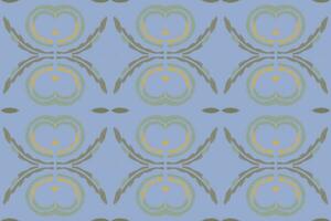 Ikat Damask Paisley Embroidery Background. Ikat Seamless Pattern Geometric Ethnic Oriental Pattern traditional.aztec Style Abstract Vector design for Texture,fabric,clothing,wrapping,sarong.