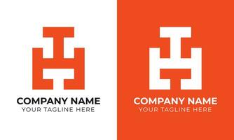 Creative modern minimal abstract monogram initial letter th logo design template Free Vector