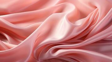 abstract pink silk cloth wavy background, Generative AI photo