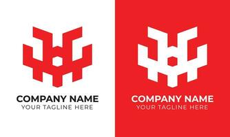 Creative modern minimal abstract monogram initial letter hm logo design template Free Vector
