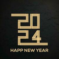 Happy new year 2024 with retro typography concept. 2024 new year celebration concept for calendar, banner, flyer, poster and social media post template vector