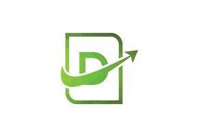 Business letter D with arrow chart logo vector icon illustration