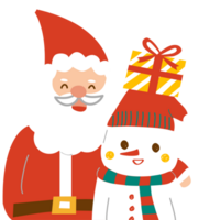 A Santa Claus hold a snowman png