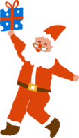 A cute Santa Claus hold a gift png