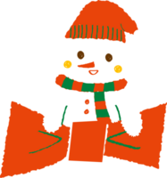 A snowman hold a ribbon png