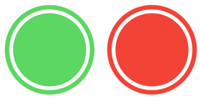 Vide rouge et vert cercle icône bouton png