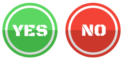 rood en groen Ja en Nee icoon knop png