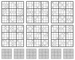 sudoku juego conjunto con respuestas vector