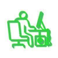 Computer Worker Vector Icon