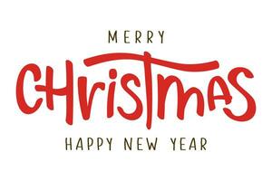 Merry Christmas and Happy New Year lettering for greeting cards, banners, posters vector