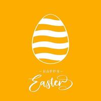 Happy Easter lettering with easter egg. Card concept vector