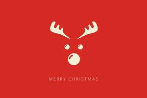 Merry Christmas lettering with reindeer. Christmas card concept vector