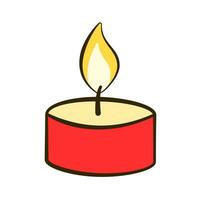 Red tealight. Valentine's day. Flat icon vector