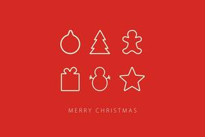 Merry Christmas lettering and decorations. Christmas card concept vector