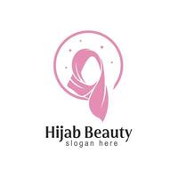 hijab logo template design for muslim woman wear store or boutique logo vector