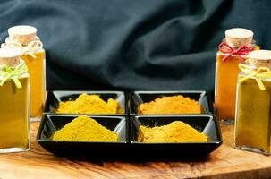 different kinds of Turmeric Curcuma longa curry mix photo