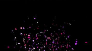 un negro antecedentes con muchos rosado y púrpura papel picado video