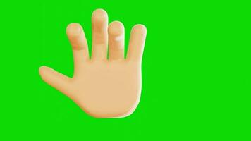 a hand is shown on a green screen video
