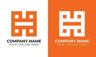 Modern minimal monogram business logo design template Free Template vector