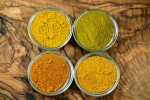 different kinds of Turmeric Curcuma longa curry mix photo