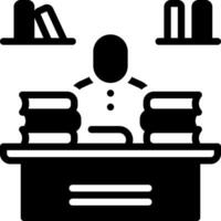 solid icon for librarian vector