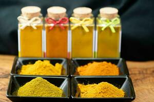 different kinds of Turmeric Curcuma longa curry mix photo