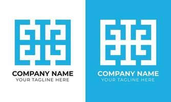 Creative corporate modern minimal monogram business logo design template Free Template vector