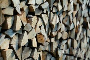 a stack of fire wood photo