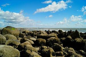 Impressions of the endless beach at the northern sea in Blavand Denmark photo