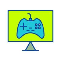 icono de vector de juegos en línea único