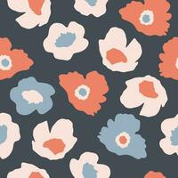 Vector Scandinavian design flower illustration seamless repeat pattern digital artwork