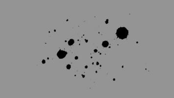 Gritty Ink Stain Splat Overlay Animation with Transparent Background video