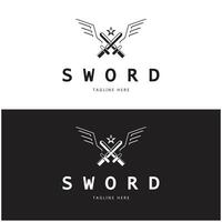 Sword with wings and king vector image