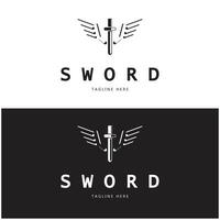 Sword with wings and king vector image